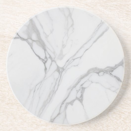 White Gray Marble Minimal Elegant Coaster コースター (正面)