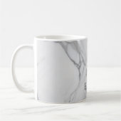 White Gray Personalized Marble Texture コーヒーマグカップ (左)