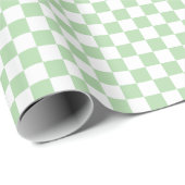 White & Green Checkerboard Wrapping Paper Roll ラッピングペーパー (ロールコーナー)