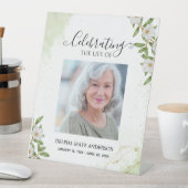 White & Green Floral Memorial Funeral  台座サイン (インサイチュ)