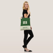 White & green initial personalized tote bag トートバッグ (モデル)