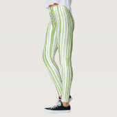 White Green Stripes レギンス (左)