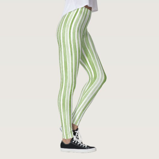White Green Stripes レギンス (右)