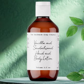 White Handwritten Look Cosmetics Bottle Label ラベル