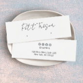 White Handwritten Script  Stud Earring Display