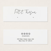 White Handwritten Script  Stud Earring Display (正面&裏面)