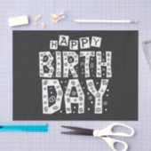 white happy birthday typography text 薄葉紙 (クラフト)