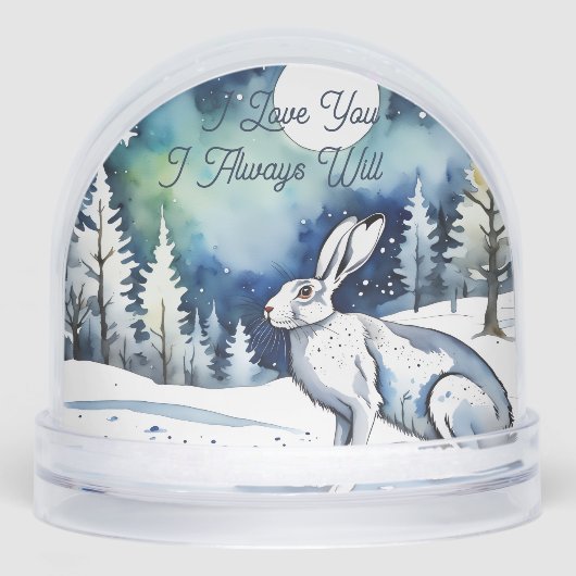 White Hare in the snow and pine trees, I Love You  (正面)