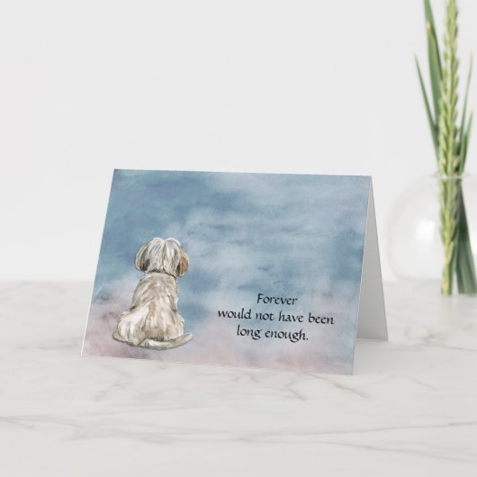 White Havanese Dog Loss Condolence Sympathy Card シーズンカード (正面)