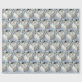 White Heart Cake For Engagement ラッピングペーパー (フラット)