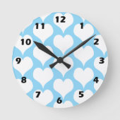 White Hearts Design ラウンド壁時計 (正面)
