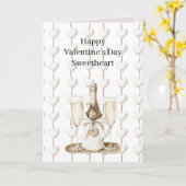 White Hearts Valentine's Day Romance Love カード (黄色い花)