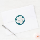 White Hibiscus Thank You Wedding Stickers ラウンドシール (封筒)
