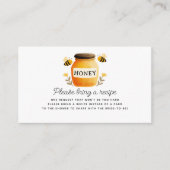 White Honey & Bees Bridal Shower Recipe Request エンクロージャーカード (正面)