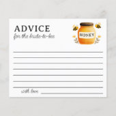 White Honey Jar Bees Bridal Shower Advice Card (正面)
