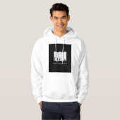 White hoodie Printed mens hoodie  パーカ (正面フル)