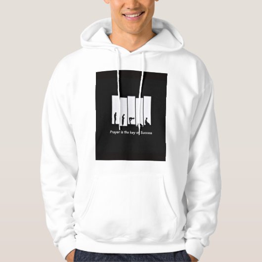 White hoodie Printed mens hoodie  パーカ (正面)