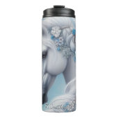 White Horse Blue Floral Elegance タンブラー (正面)