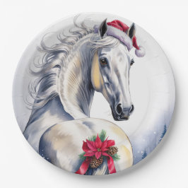 White Horse Christmas Paper Plate ペーパープレート