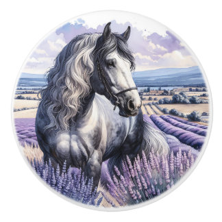 White Horse in a Lavender Field セラミックノブ
