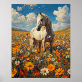 White Horse in a Wildflower Symphony ポスター (正面)