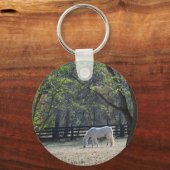 White Horse in trees キーホルダー (正面)