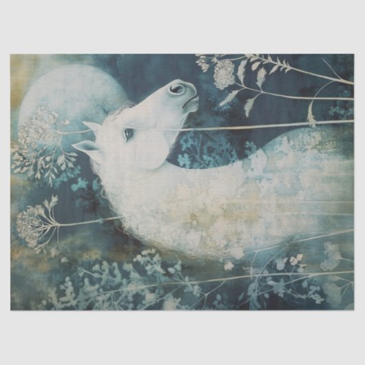 White Horse Moon Decoupage 薄葉紙 (正面)