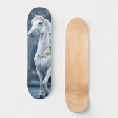 White Horse with Flowers Skateboard スケートボード (正面)