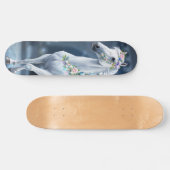 White Horse with Flowers Skateboard スケートボード (横)