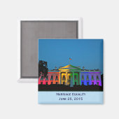 White House in rainbow lights, 2015年6月26日 マグネット (正面/裏面)