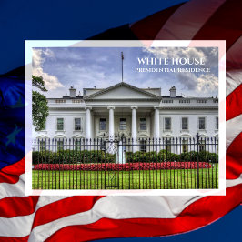 White House, Presidential Residence, Portico,  ポストカード
