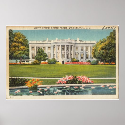 White House Vintage Postcard ポスター (正面)