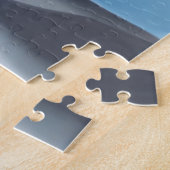 White Hyacinths in a Glass Vase on Blue ジグソーパズル (側面)