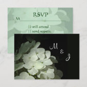 White Hydrangeaの応答RSVP結婚カード 出欠カード (正面/裏面)