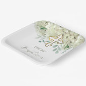 White Hydrangea Baptism ペーパープレート (傾斜あり)