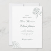 White Hydrangea Green Wedding Invitation 招待状 (正面)
