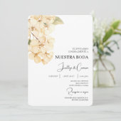 White Hydrangea Spanish Wedding Invitation 招待状 (スタンド正面)