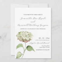 White Hydrangea Wedding Invitation Invitations 招待状