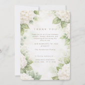 White Hydrangeas Bereavement Funeral Thank You サンキューカード (正面)