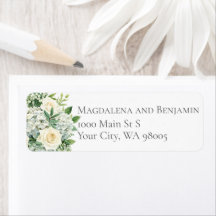 White Hydrangeas Roses Flowers Greenery Wedding