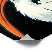 White Ibis With Sungles American Vintage Style  ポスター (角)