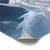 White Ice Dragon Queen Fantasy Silver Blue ポスター (角)