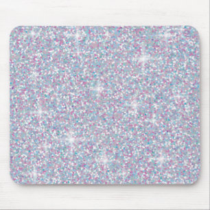 White iridescent glitter マウスパッド