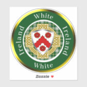 White Irish Shield/Celtic Cross Personalized シール (シート)