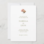 White & Ivory | Blush Rose Wedding Invitation 招待状 (正面)