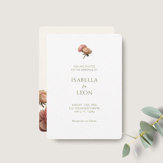 White & Ivory | Blush Rose Wedding Invitation 招待状