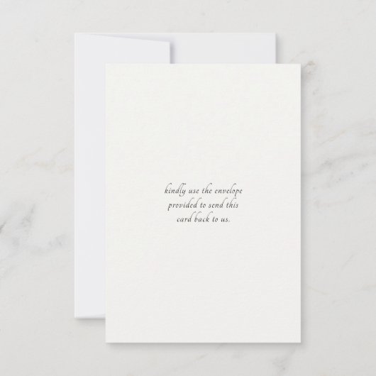White & Ivory | Chic Floral Minimal Wedding RSVP (裏面)