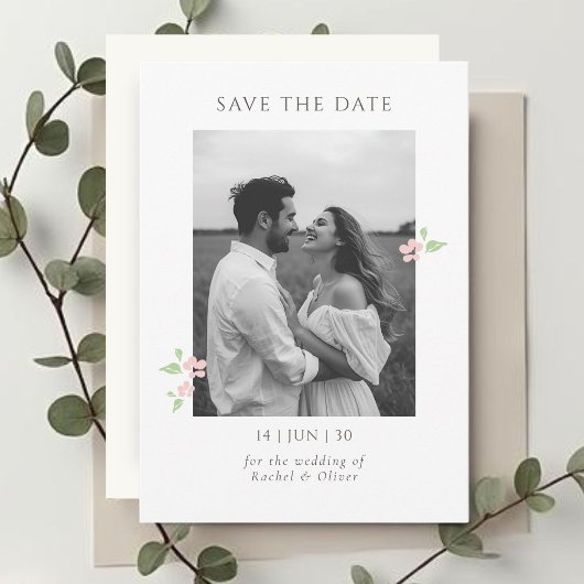 White & Ivory | Chic Floral Wedding Save the Date