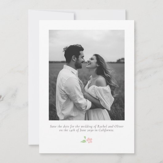 White & Ivory | Chic Floral Wedding Save the Date (正面)