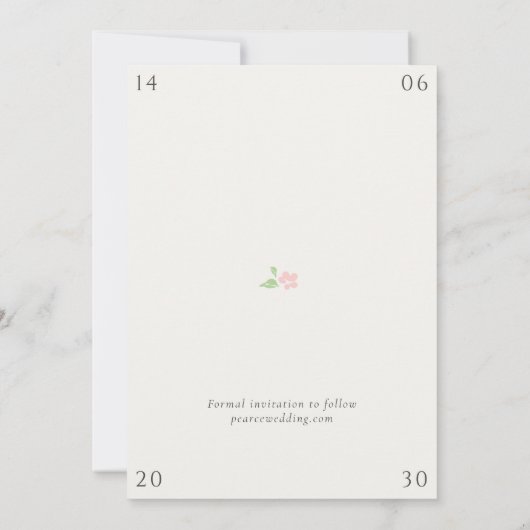 White & Ivory | Chic Floral Wedding Save the Date (裏面)